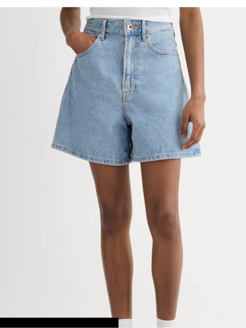 Everlane Light Blue A-Line High-Rise Denim Shorts
